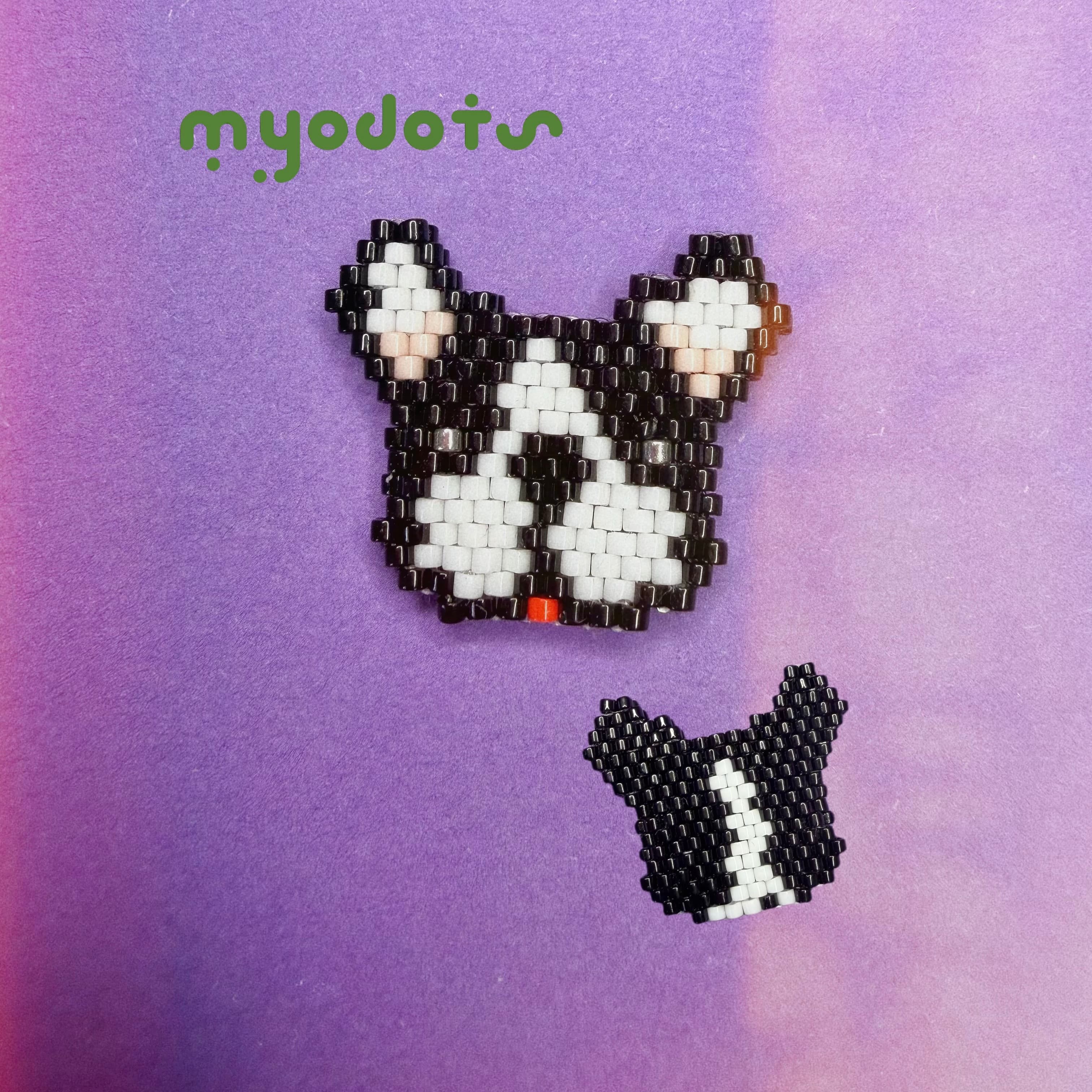 Beaded double-sided Boston Terrier pattern
